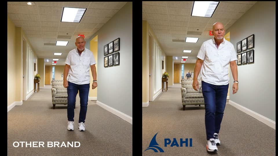 Side by side other brand versus PAHI walking test